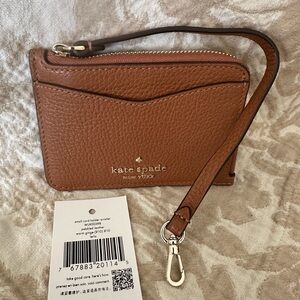 Kate Spade New York, NWT, Small Card Holder Wristlet in Warm Ginger